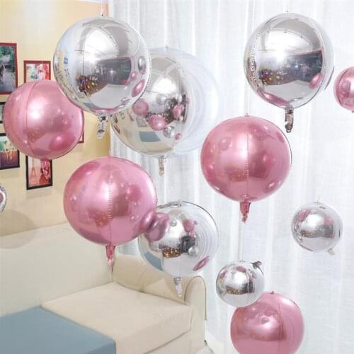 2Pcs 4D foil balloon 32 22 18 10 inch Round Aluminum Foil Balloons Rose Gold Helium Ballon Birthday Party Globos Wedding Deco