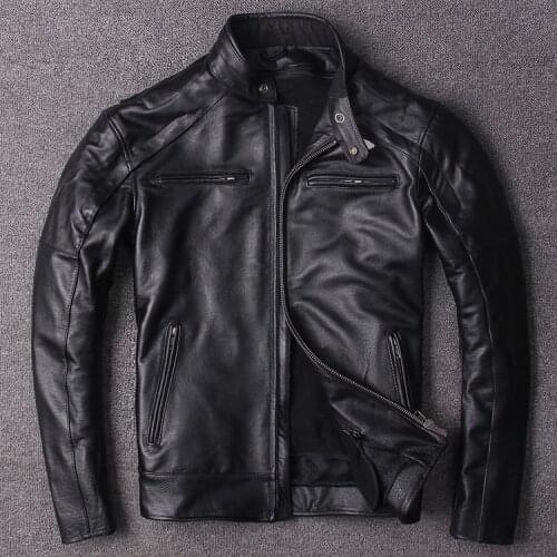 Free shipping.plus Eur size classic men cow Jackets mens genuine leather biker jacket.Brand new coat,sales