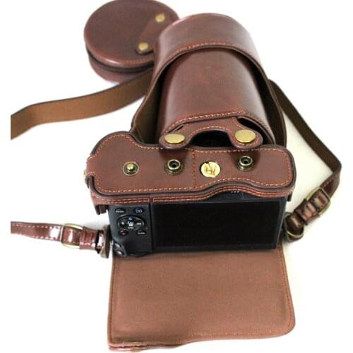 Deluxe Edition PU Leather Camera Bag Case Cover For Canon M6 EOS M6 EOSM6 15-45mm 18-150mm Lens With Strap Open Battery Design