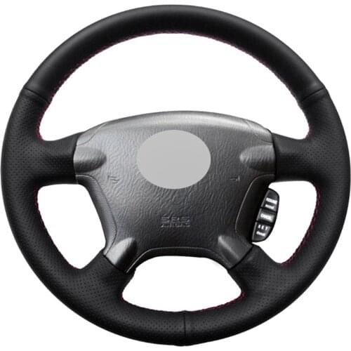 Black PU Faux Leather DIY Hand-stitched Car Steering Wheel Cover for Honda CR-V CRV 2002-2006