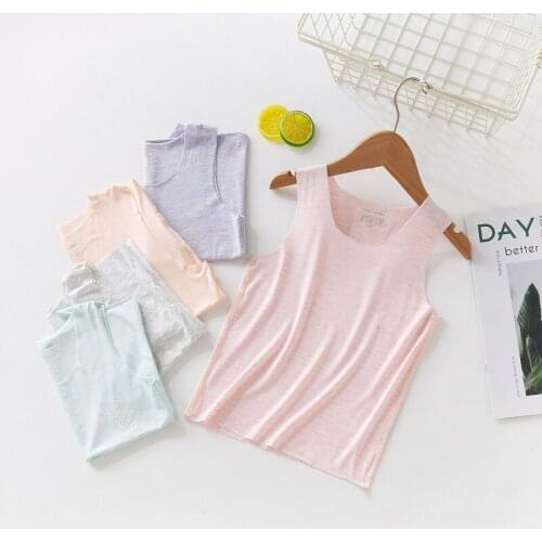 Kids Boys Girls Modal Camisole Solid Tops 2021 Summer Thin Vest Children Underwear T-shirts Baby Brief Tank Camisole For 3-10Y