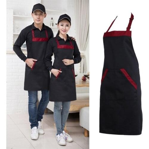 Unisex Halterneck Cooking Baking Aprons Catering Home House Kitchen Apron Aprons with 2 Pockets Kitchen Accessories