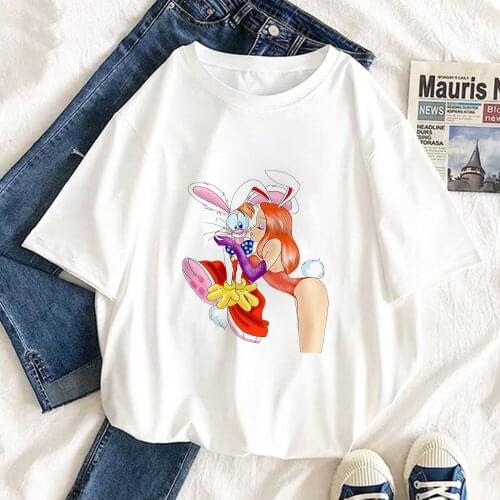 Roger Rabbit Jessica Bunny Girl Tshirt Women Short Sleeve T-shirt Anime Tee Gift Harajuku T shirt Dropship