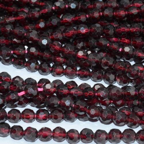 Natural Pyrope Garnet Faceted Round Beads 4.2mm,Pentagon Faces