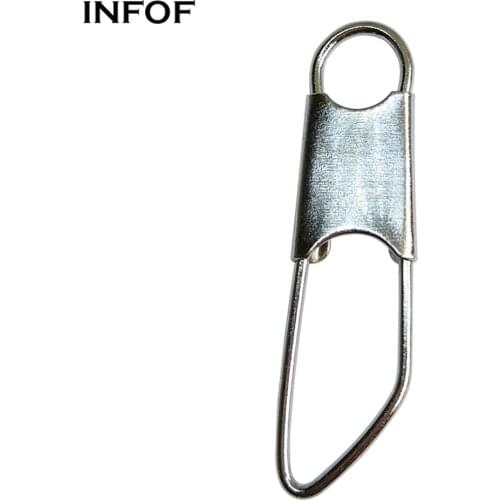 INFOF 200-pieces Snap Fishing Swivels Safety Snap Hook Lock Stainless Steel Fishing Connector for Hook Lure Quick Clips