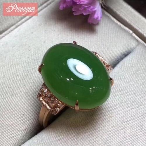 Procogem Natural Jasper rings for Unisex Oval gemstone rings 10x14mm for Party Silver 925 Genuine 2019 New fine Jewelry #106