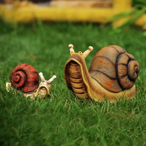 Creative Resin Snails Sculpture Garden Animal Figurine Miniatures Crafts Artifical Animal Home Decoration