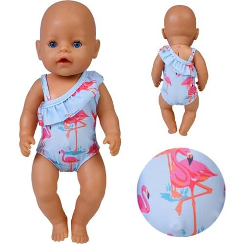 Baby Doll Clothes Flamingo Swimsuit Summer Clothes for 43cm New Born Baby Doll Clothes Swim American 18 Inch Girl Dolls Bikini