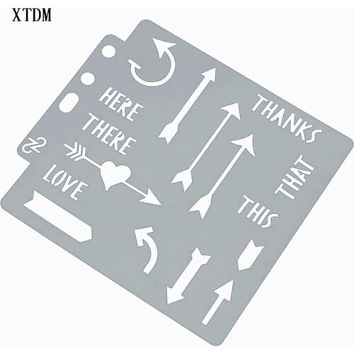 Love arrow plastic mold shield DIY cake scrapbook stencils hollow Embellishments printing lace ruler Valentines Day