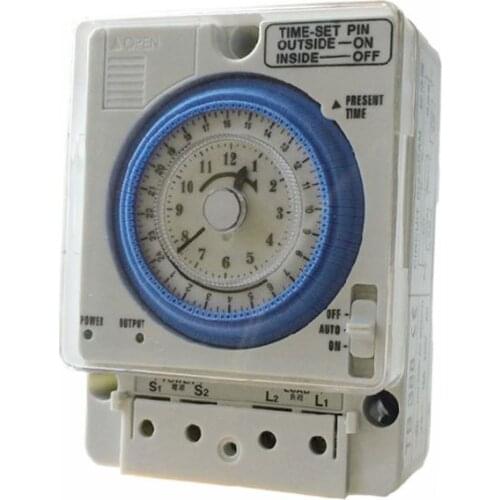 TB388 Mechanical Timer Switch 100-240V 15A 24H 96 Settings 15 Minutes Minimum Setting Interval Programmable Controller