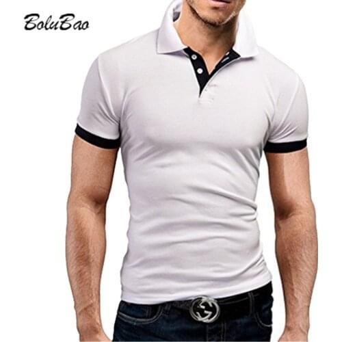 BOLUBAO Summer Men Solid Polo Shirts Casual Social Short Sleeve Mens Shirts Stand Collar Embroidery Business Polo Shirt Male