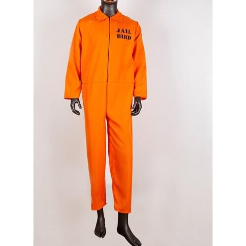 Male Prisoner Uniform Halloween Fun Gay Playing Mens Adult Orange Prison Uniform Cosplay Costume Sexy Cosplay