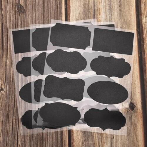 24pcs/pack PVC Chalkboard Blackboard Stickers Kitchen Jar Jam Label Sticker Tags Wall Decor Waterproof Reusable Spice Sticker