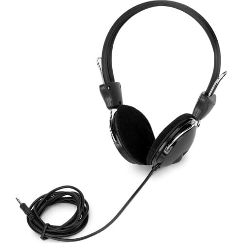 3.5mm Plug On Ear Headphone Adjustable Wired Headphone Headset for Computer PC Laptops On Ear Headphone