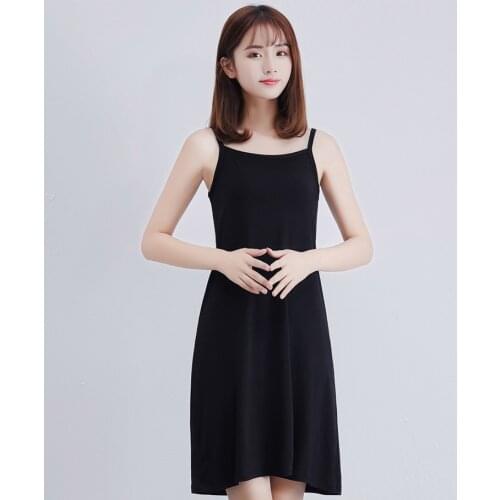2021 New Summer Womens Casual Soft Modal Cotton Large Size Bandage Sleeveless Pajama Dress