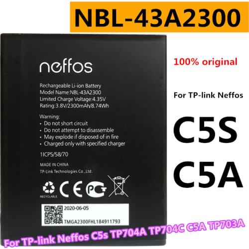 Original 2300mAh NBL-43A2300 Replacement Battery For C5s TP704A TP704C C5A TP703A Smartphone Li-ion Bateria Li-Polymer Batteries