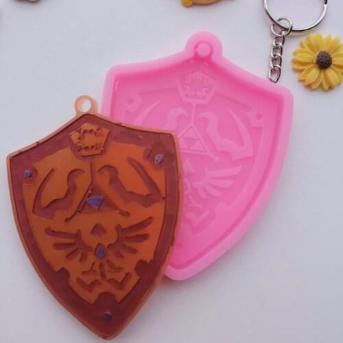 New Badge Armband Zelda Shield Fans Silicone Mold For Epoxy Keychain Resin Tag Earring Fondent Cake Topper DIY Home Decoration