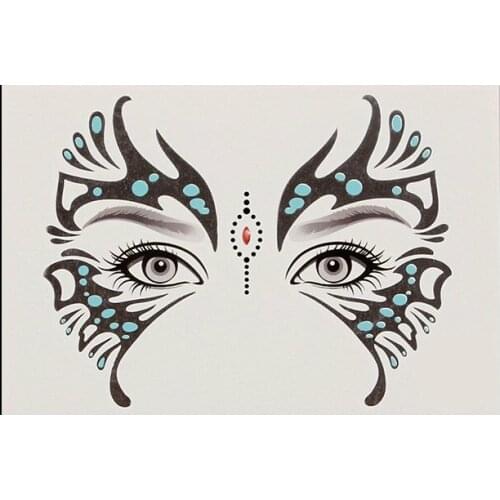 Wholesale Waterproof Bronzing Face Forehead Eye Makeup Tattoo Stickers Nightclub Masquerade Eyeshadow 500packs/lot free shipping