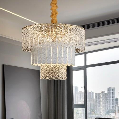 Postmodern high-end living room crystal light luxury atmosphere luxury restaurant Hong Kong style bedroom villa chandelier