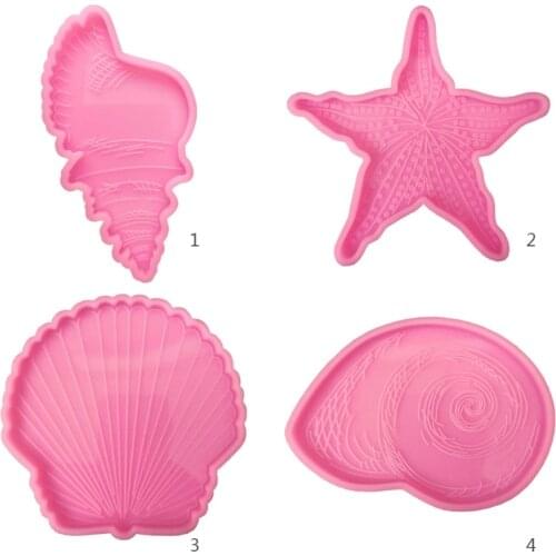 Diy Crystal Epoxy Silicone Mold Plum Round Conch Table Decorative Mirror Surface Silicone Mold Resin Coaster Placemat