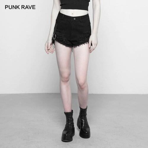 Женские кожаные шорты PUNK RAVE China At AliExpress