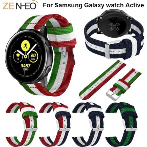For Samsung Galaxy Watch band Nylon WatchBand For Samsung Galaxy watch Active 20MM WristBand Replacement Bracelet Watches Strap