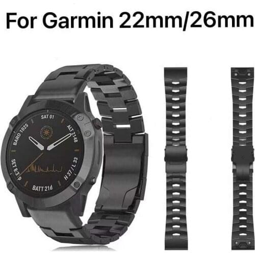 22mm Titanium alloy strap for Garmin Forerunner 745/Fenix 5 6 Quick fit connector replacement strap for 26mm Fenix 5X 6X/Fenix 3
