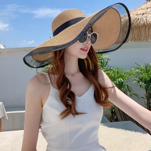 YQYXCY Sun Hats Women Casual Solid Summer 2021 Beach Sun Protection Sunhat Female Outdoor Travel Seaside Wide Brim