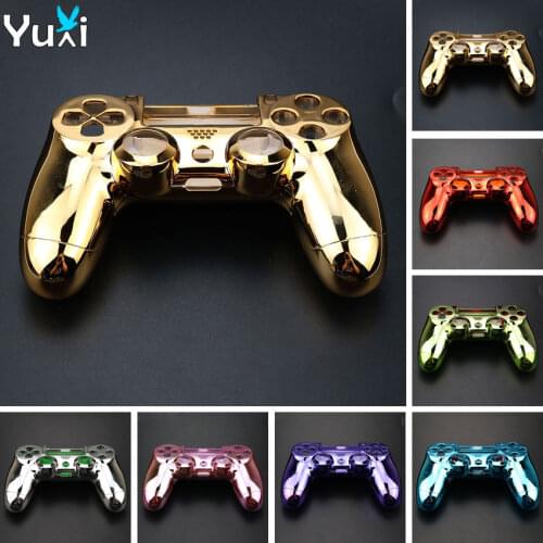 YuXi For PS4 Replacement Chrome front & back shell case repair for PS4 Old Version Controller jdm 001 010 Housing Cover Case
