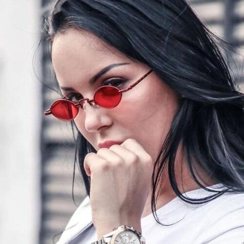 Metal Retro Oval Frame Sunglasses Fashion Punk Style Sunglasses Small Frame High Quality Sunglasses UV400