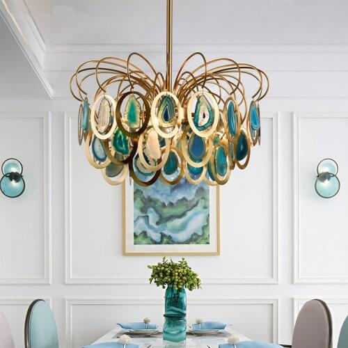 Modern Luxury Agate Nordic LED Light Ceiling Chandelier Chandeliers Lamp Decor Living room Chandelier Lighting Hanging lamp BOUZ