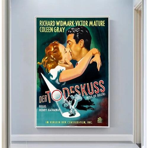 V0514 Kiss of Death (3) Vintage Classic Movie Wall Silk Cloth HD Poster Art Home Decoration Gift