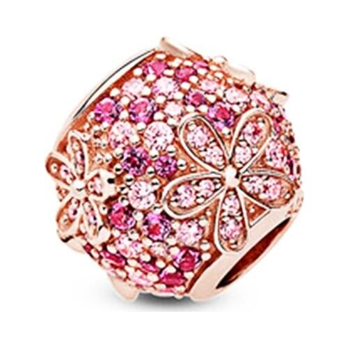 1Pcs/lot Pink Pav daisy chain embellished dropping oil alloy accessories beautiful flowers explosive style