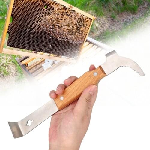 Beekeeping Tools Bee Scraper with Wood Handle Hive Tools for Scraper Cleaning Beekeeper Take Honey Knife Apiculture Equipments