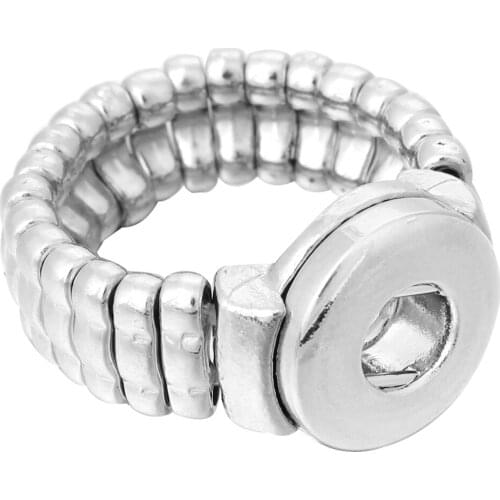 10pcs/lot New Elastic Adjustable Ring Snap Button Rings For Snap Jewelry Fit 12mm Metal Snap Buttons Women Fashion Jewelry