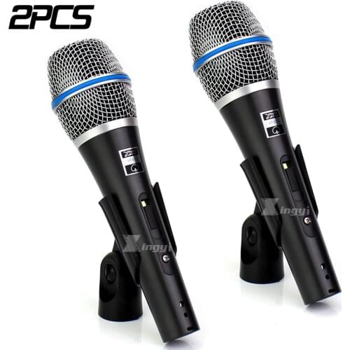 2Pcs BT-87C Switch Vocal Handheld Microphone Dynamic Mic Mike For BETA87C BETA87A BETA 87 87C 87A Karaoke System Power Amplifier