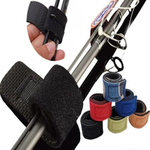 2Pcs Fishing Tools Rod Tie Strap Belt Wrap Band Fishing Rod Holder Strap Fastener Hook Belt Fishing Tools Non-slip Wrap Band