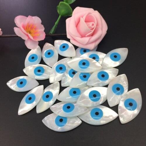 50pcs/lot 8*16mm or 10*20mm Natural Marquise Blue Evil Eye Mother of Pearl shell for DIY Jewelry Marquise MOP Pearl Shell Beads
