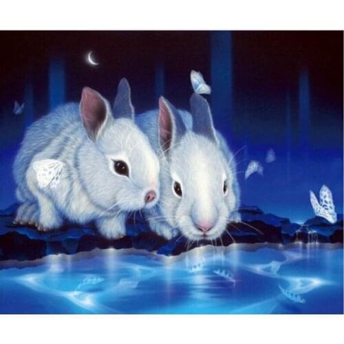 5D DIY Diamond Painting Castle Rabbit Diamond Embroidery Picture of Resin Cross Stitch Full Diamond Mosaic Home Decor