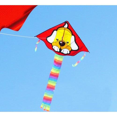 Free shipping high quality 20pcs/lot lovely dog kite child carton kite flying higher nylon ripstop with handle line chinese kite