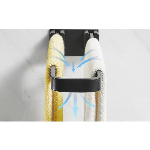 Black non perforated bathroom towel rack Toilet wash table folding towel bar Folding towel rack in bathroom Bathroom pendant