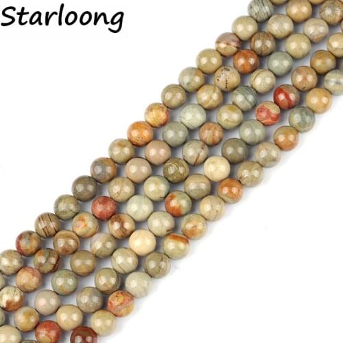 6-10mm New Natural Stone Round Gorgeous Leaf Pick Size 15" Loose Strand Beads For Diy Jewelry Making Necklace Bracelet