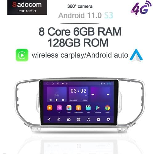 DSP 360 Panoramic IPS 6G+128G Android 10 Car Multimedia Player For Kia Sportage 4 QL 2016 2017 2018 Carplay Navigation GPS Radio