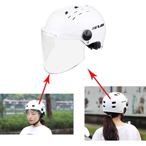 GUB TS-8 Commuter Cycling Helmet With HD Windproof Glasses Adjustable Ultralight Unisex Riding Helmet Integrated Molding Cap