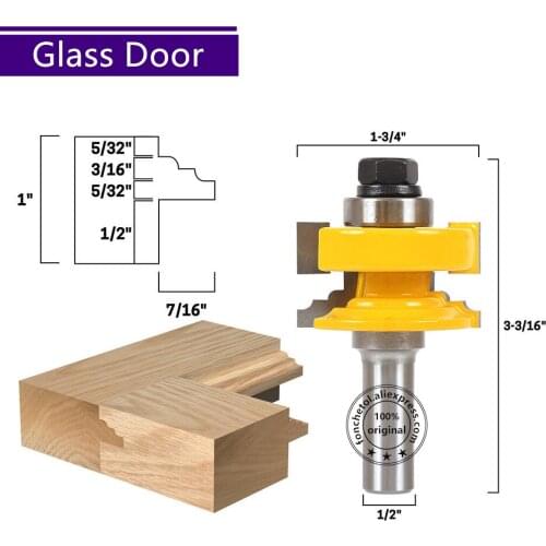 12.7mm shank-1PCS,free shipping cnc tungsten carbide milling cutter,woodworking router bit,2 flutes glass door Coupling knife