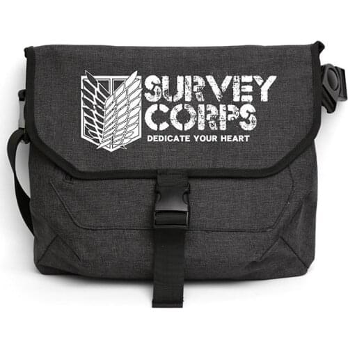 Anime Attack on Titan Giants Hnadbag Shoulder Bag Canvas Casual Zipper Shoulder Bag Crossbody Bags Schoolbags Messenger Bag