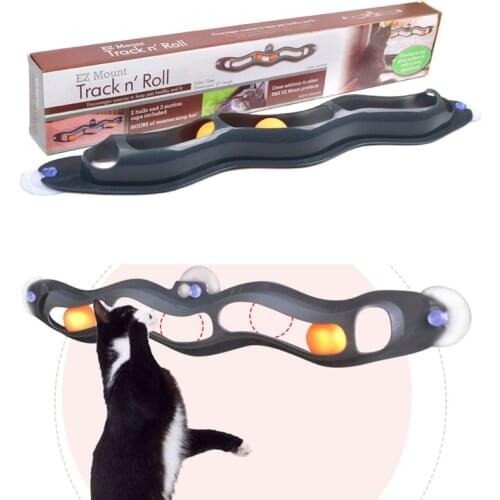 Cat Toys Interactive Track Ball toy Cat practical Window Suction Cup Track Ball Pet Accessories ball