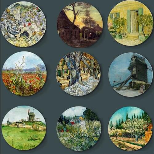 Oil Painting Master Van Gogh Wall Hanging Beautiful Ceramic Plate High Quality Wall Display Art Plate