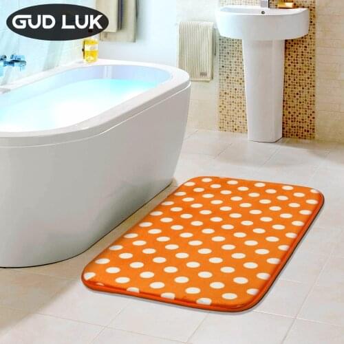Dot Bathroom mats Foam Memory Orange Bath Mat Polyester Carpet Toilet Tapete Water Absorption Non-slip Rug 40*60cm YD-005