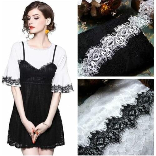 High Quality Eyelash Wedding Dress Lace Voile Fabric DIY Handmade Material Evening Dress Fabric Width 4cm 30M/10Piece